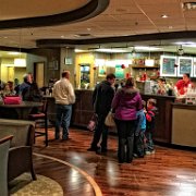 We have cafe's in Topeka that are not this nice, and I'm certain there aren't ANY that serve a bacon, egg, and cheddar breakfast sandwich and carmel latte as awesome as the West Side Christian Church Fireside Cafe.  (photo by Danl Blackwood)