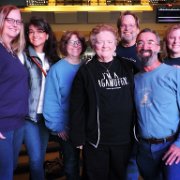 One last group shot before we head to Olive Garden for a late night dinner and more fellowship.  (l. to r.) Connie Sibbe, Lisa VanOsdol, Sue Boahn, Aurora Myers, Danl Blackwood, Randy Brown, and Betty Horn.   (photo by Danl Blackwood)