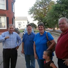 Three of my classmates in attendance were (l. to r.) Jim Edminston, Dean Foster, Jan Bracken Heinz. with Jan were her granddaughter and her husband Fred.
