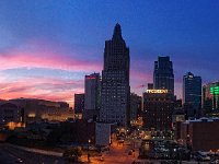 another shot later in the evening. Just a gorgeous view from the Three Points Bar (top of old Hanna Rubber Company building).