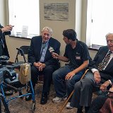 (l. to r.) Phil Menninger (standing), Dr. Walt Menninger, WIBW interviewer, Dr. Roy Menninger, Bev Menninger